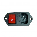 301203 Сетевой разъем C14 3-pin с выключателем 10A/250V (с предохранителем)