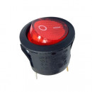 66050 Выключатель одноклавишный 10А/250V, круглый (красный)