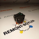 C6003P Выключатель двухклавишный зеленая линза, черный корпус