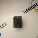 C6003P Выключатель двухклавишный зеленая линза, черный корпус