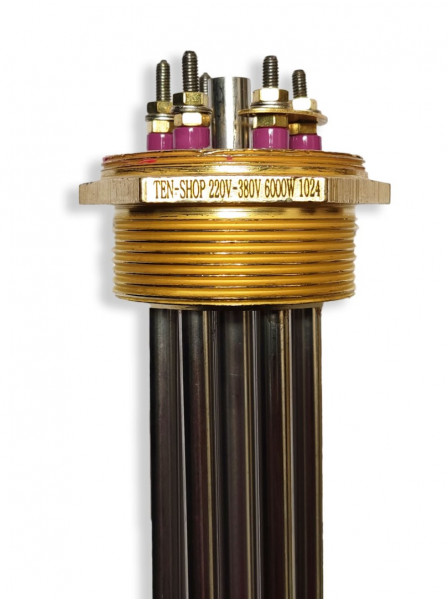 Блок ТЭН G2 - 6000W/220V, нерж., L=310мм., с трубкой